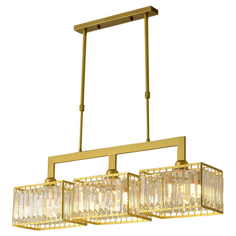 Nordic Style Hanging Lamp Crystal Island Light Fixture for Living Room