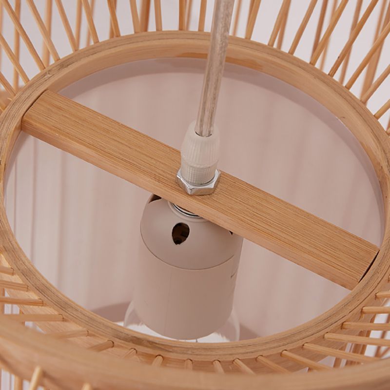 Modern Hanging Light Household Geometric Bamboo Pendent Light for Living Room