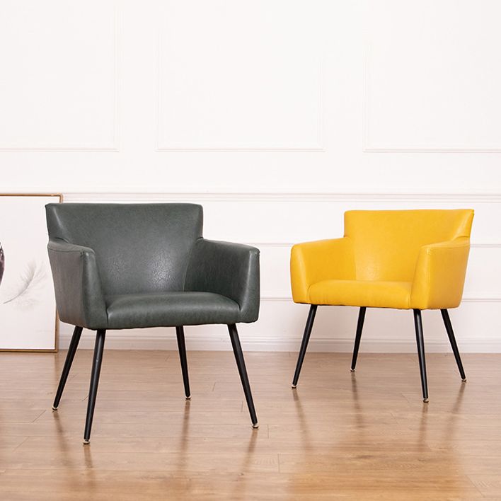 Fauteuil de maison scandinave rembourré, dossier Parsons, chaise de salle à manger simple en métal