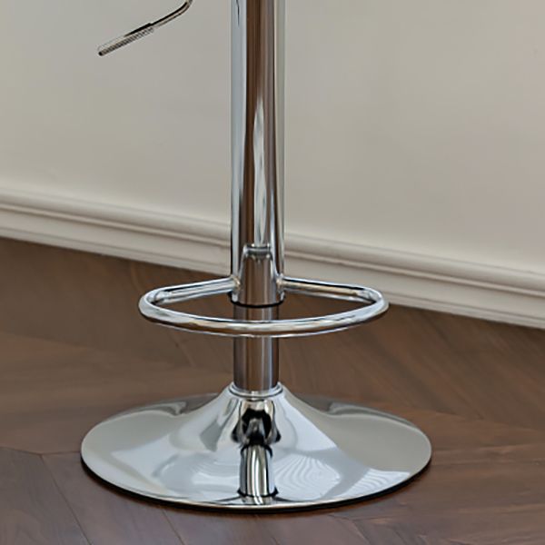 Contemporary Adjustable Height Swivel Upholstered Bar Stool with Footrest