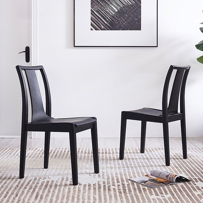 Scandinavian Wood Indoor-Outdoor Room Side Chair Slat Back Chair