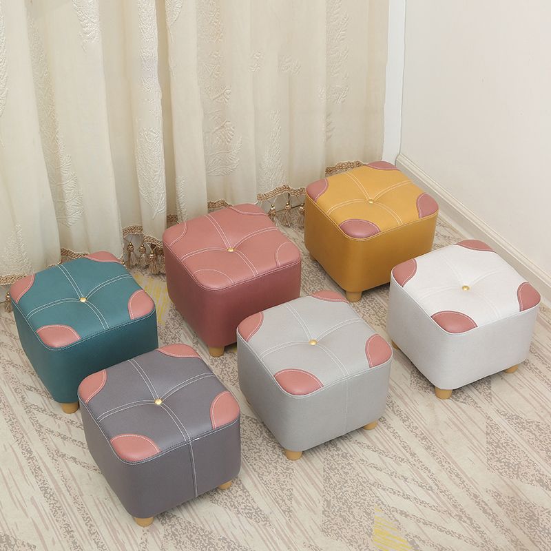 Orange Modern Standard Square Color Piece Leather Standard for Drawing Room