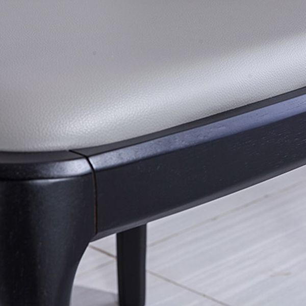 Silla auxiliar Industrial Ash Parsons de cuero con acabado mate (juego de 2)