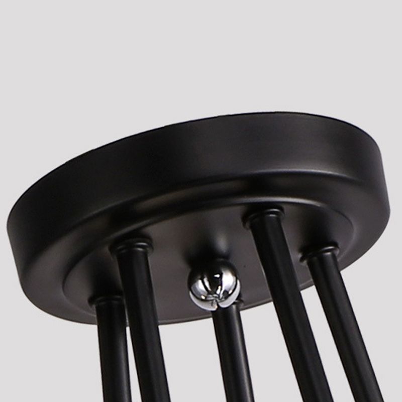 Industrial Style Ceiling Light Metal Multi Head Semi Flush-mount Lamp for Living Room