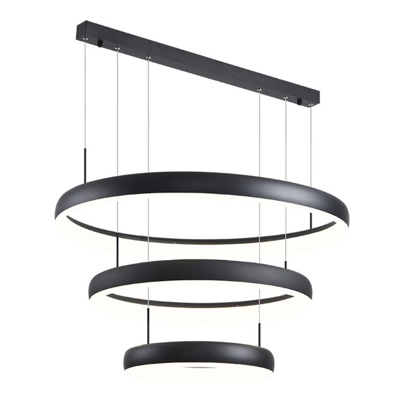 Circular Hanging Pendant Lights Modern Style Metal Chandelier Light Fixture