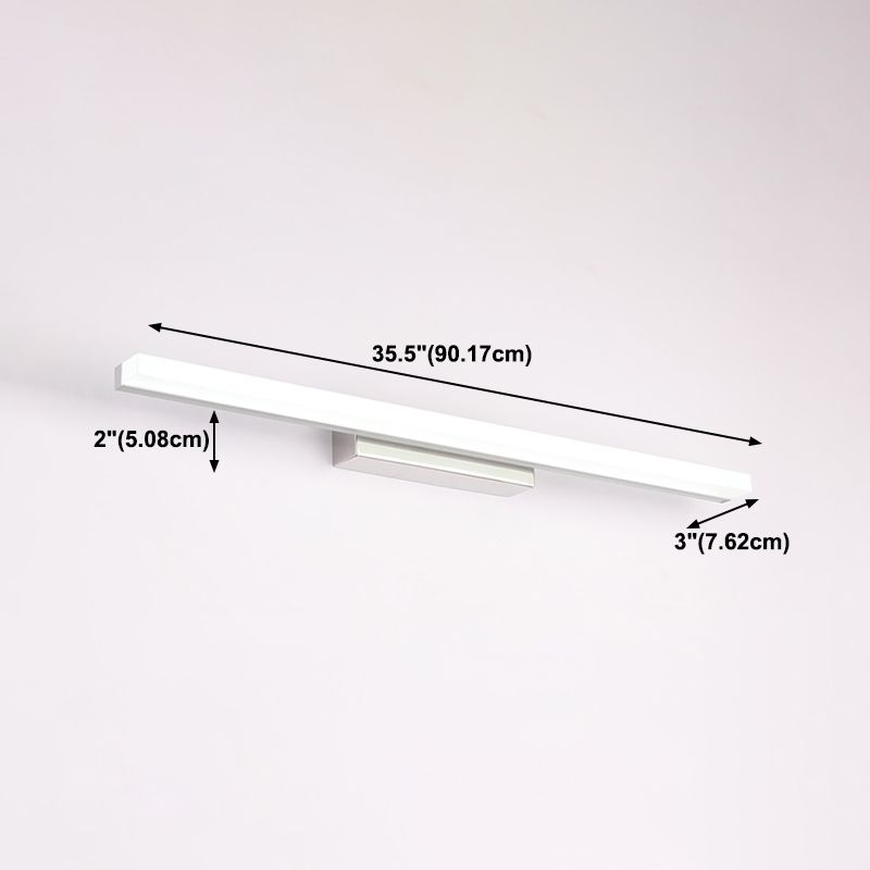 LED Vanity Light Contemporary Mirror Front Lighting with Acrylic Shade for Bathroom