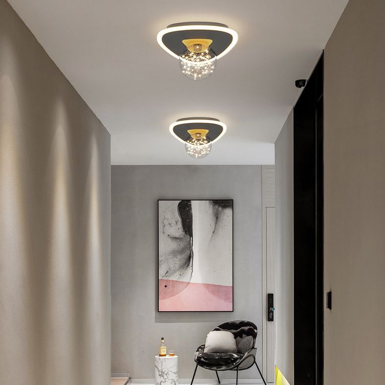 Geometrische halbbündige Leuchte, moderne, schlichte Deckenleuchte für Schlafzimmer