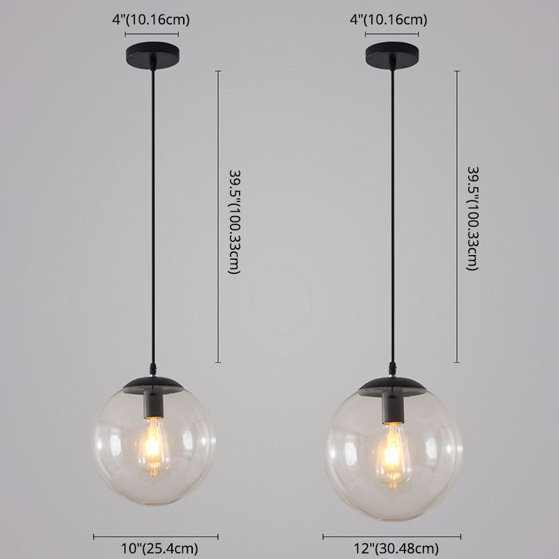 Vetro trasparente sferico minimalista contemporaneo 1 piede chiara 1 piega per il soffitto appeso per tavolo da pranzo