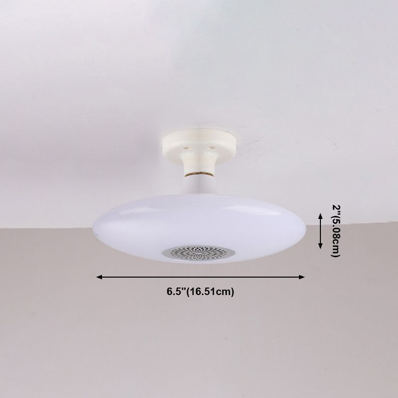 Plafonnier intelligent de forme ronde en acrylique moderne à 1 lumière pour chambre à coucher et étude
