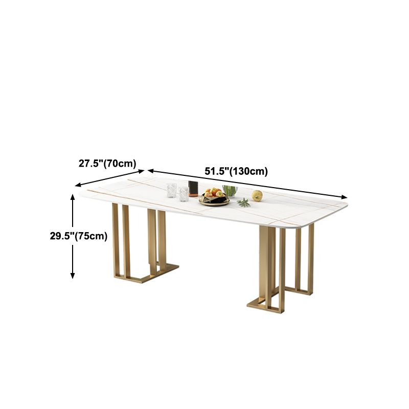 Glam 1/2/4/5/6 Pieces Dining Set Rectangle Stone Dining Table for Dining Room