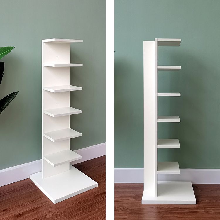 Contemporary 13.77" Wide Bookshelf Wood Geometric Shelf Bookcase