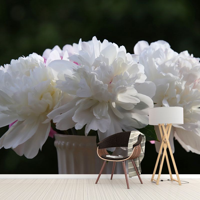 Elegant Peony Flower Mural Environment Friendly Wallpaper for Girl's Bedroom