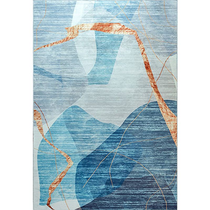 Grey Modern Area Carpet Geometric Pattern Polyester Rug Non-Slip Backing Area Rug for Home Decor