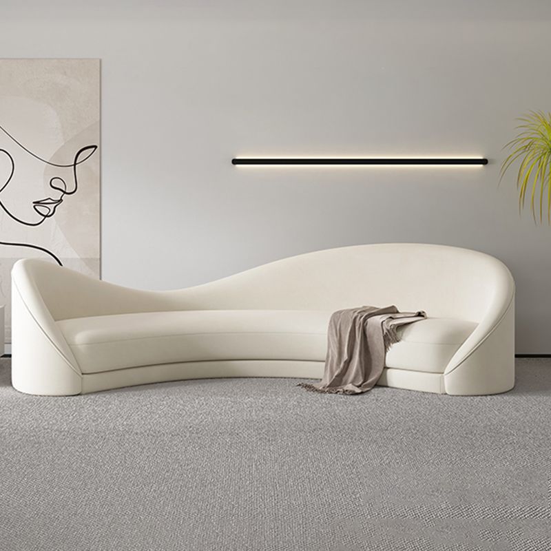 Scandinavian Fabric White Cushions Tuxedo Arm Living Room Settee
