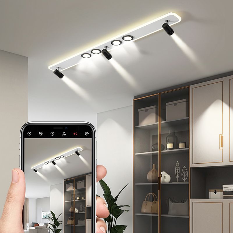 Plafonnier LED sur Rail en forme d'ellipse, montage encastré en fer, Style moderne et Simple, pour allée de salon