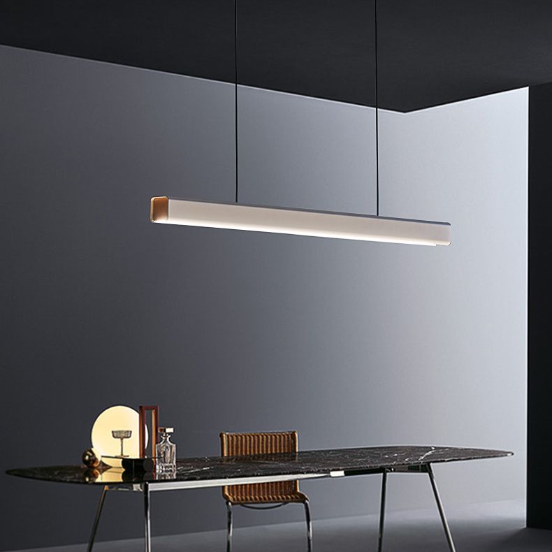 Simple Style Rectangle Island Light Fixture 1-Light Restaurant Hanging Lamp