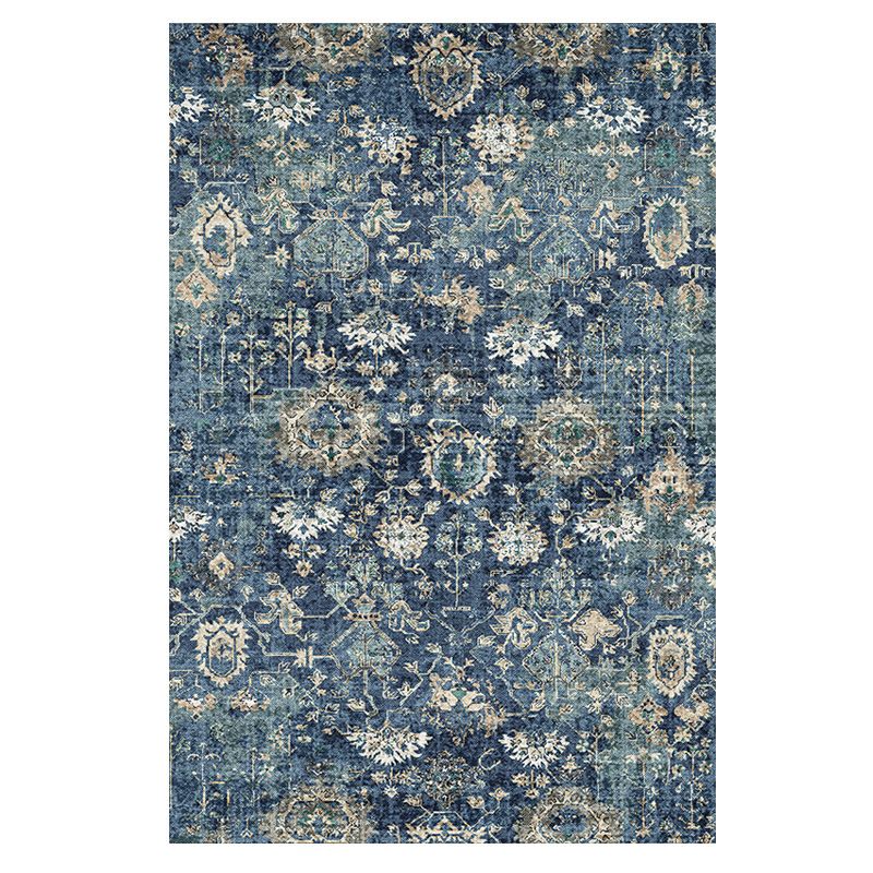 Moroccan Style Print Rug Multicolor Polyester Carpet Anti-Slip Pet Friendly Machine Washable Rug for Family Room