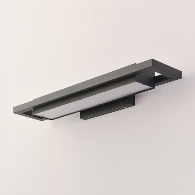 Contemporary Wall Sconce Rectangular Outdoor Wall Light Fixture with Stainless Steel