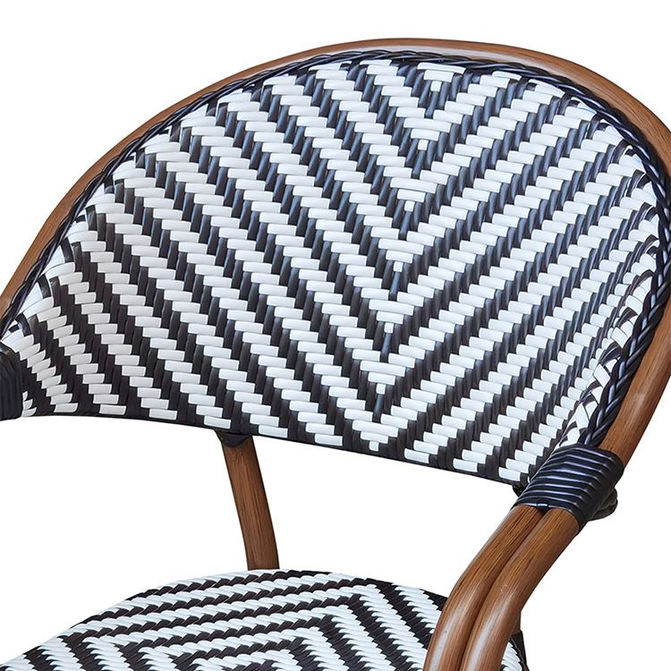 Tropical Dining Side Chair/Dining Armchair with Faux Rattan Back