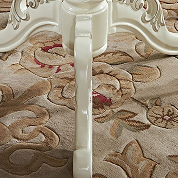 Solid Wood Victorian Round Dining Table Rubberwood Table with Pedestal Base