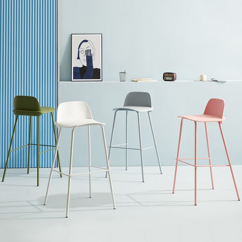 Milk Tea Shop Footrest Scandinavian Stool Matte Finish Plastic Barstool