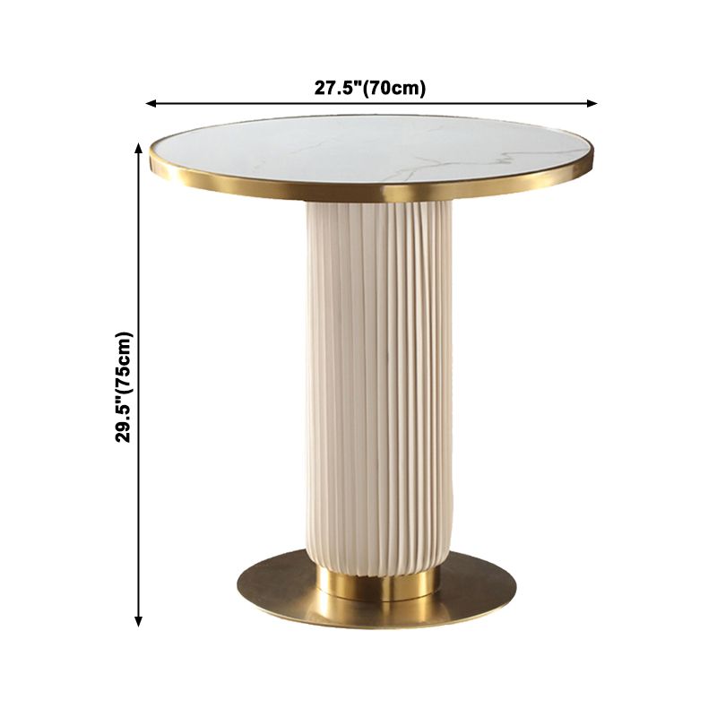 Mesa de comedor de piedra sinterizada de forma redonda, mesa con pedestal Glam para comedor