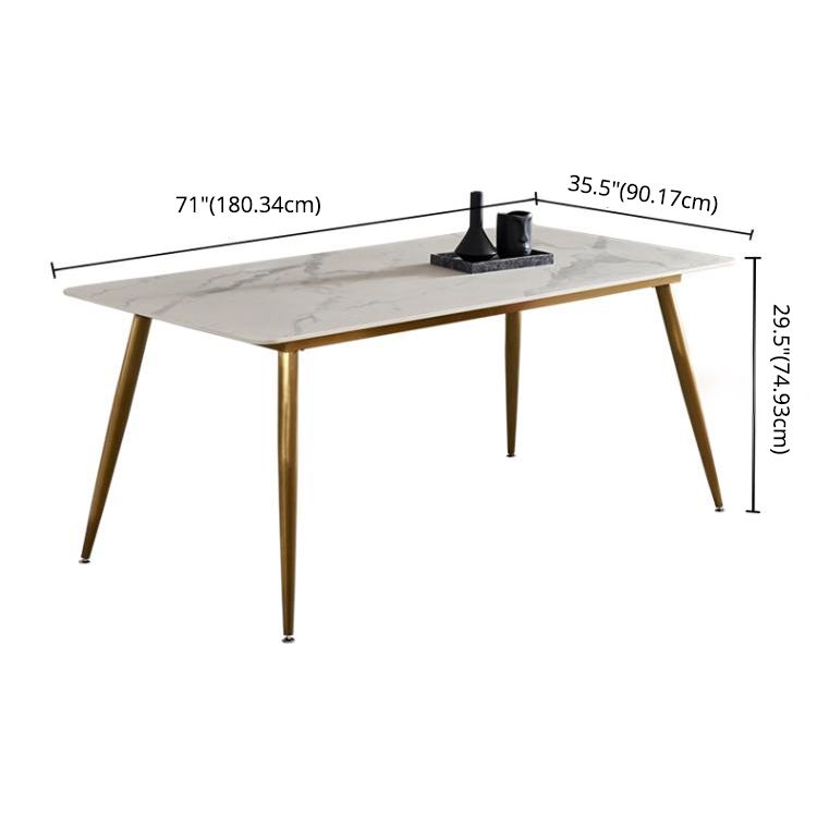 Modern Style Sintered Stone Dining Table with White Fixed Table for Home Use