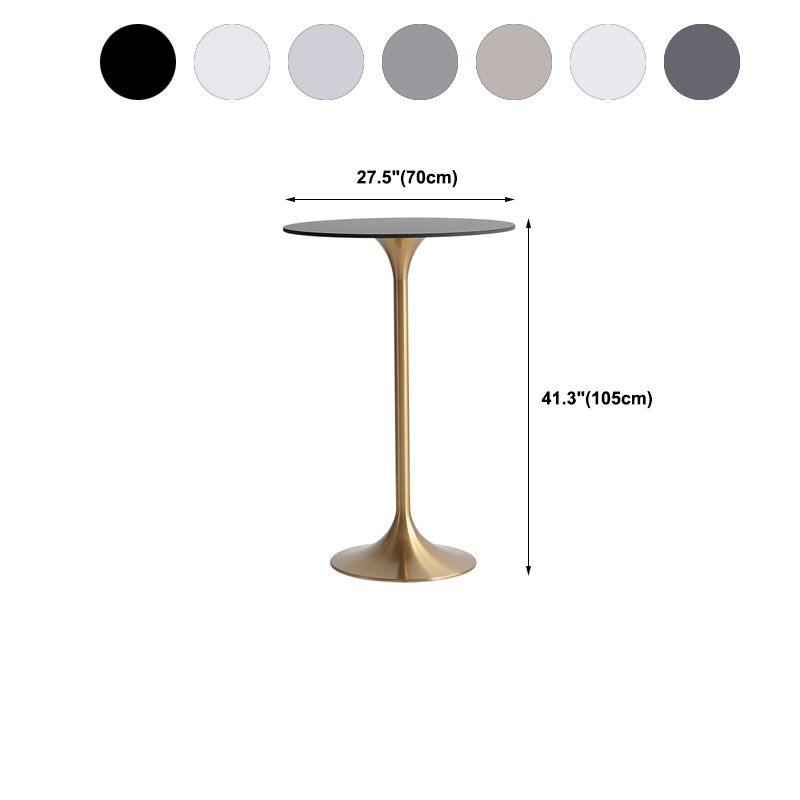 41.3"H Bar Dining Table Pedestal Sintered Stone Bar Height Cocktail Table