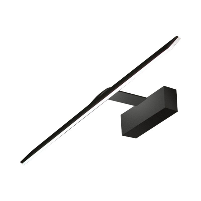 Pannello rettangolo vanità murale sconce moderno lampada montata a parete nera acrilica in luce calda/bianca