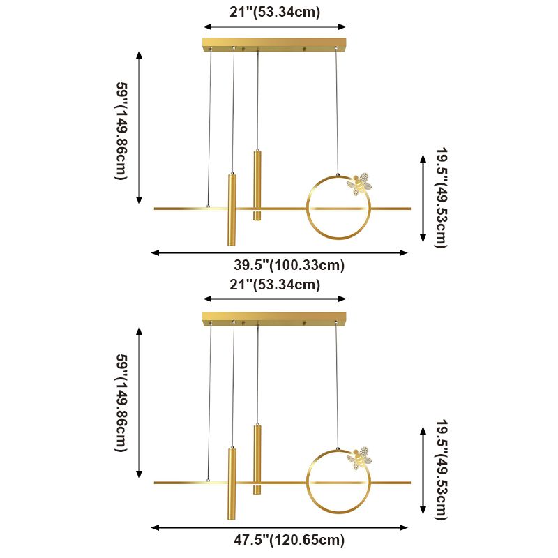 Acrylic Linear Island Light Contemporary Simplicity Lighting Fixtures for Dining Room