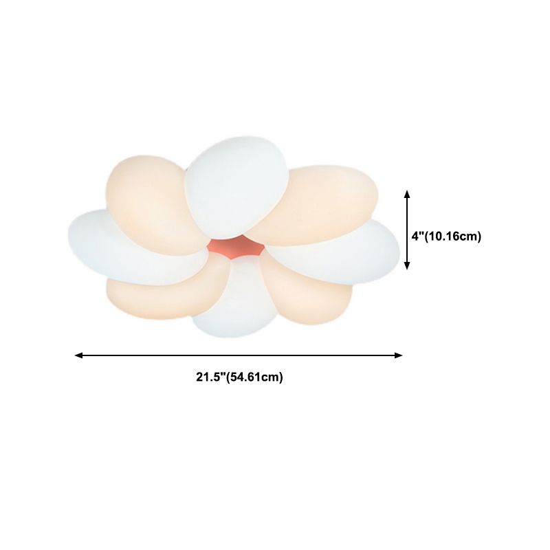 8-Lights Modern Style Flower Flush Mount Acrylic Ceiling Light for Bedroom
