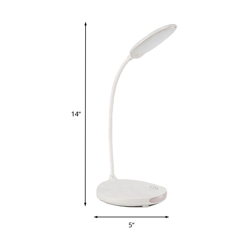 Pink/White LED Folding Desk Lamp Modern Style USB Charging Standing Table Light for Reading