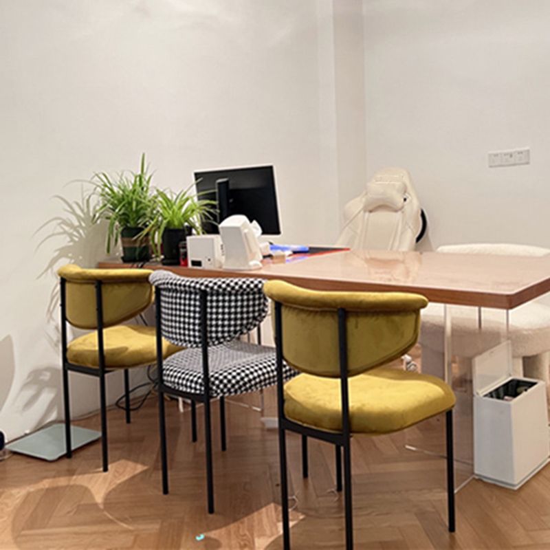 Modern Upholstered Side Chair Open Back Dining Room Chair for Indoor