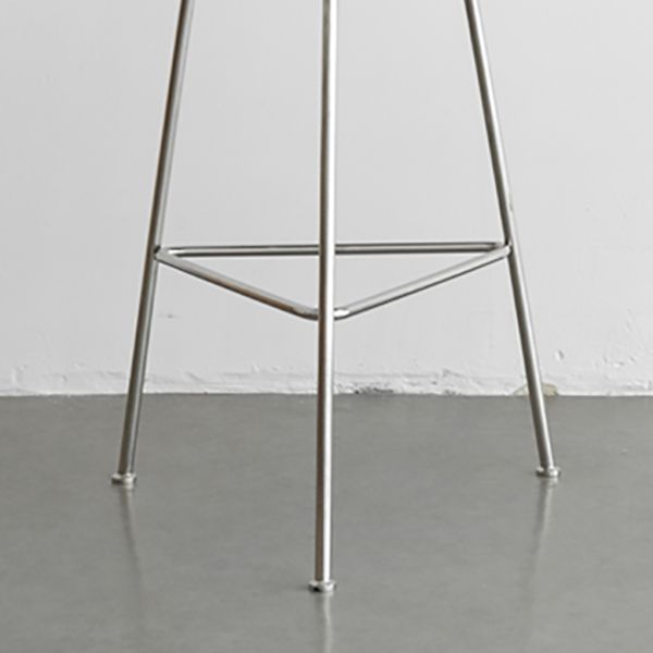 Contemporary Armless Round Backless Bar Stool with Metal Base