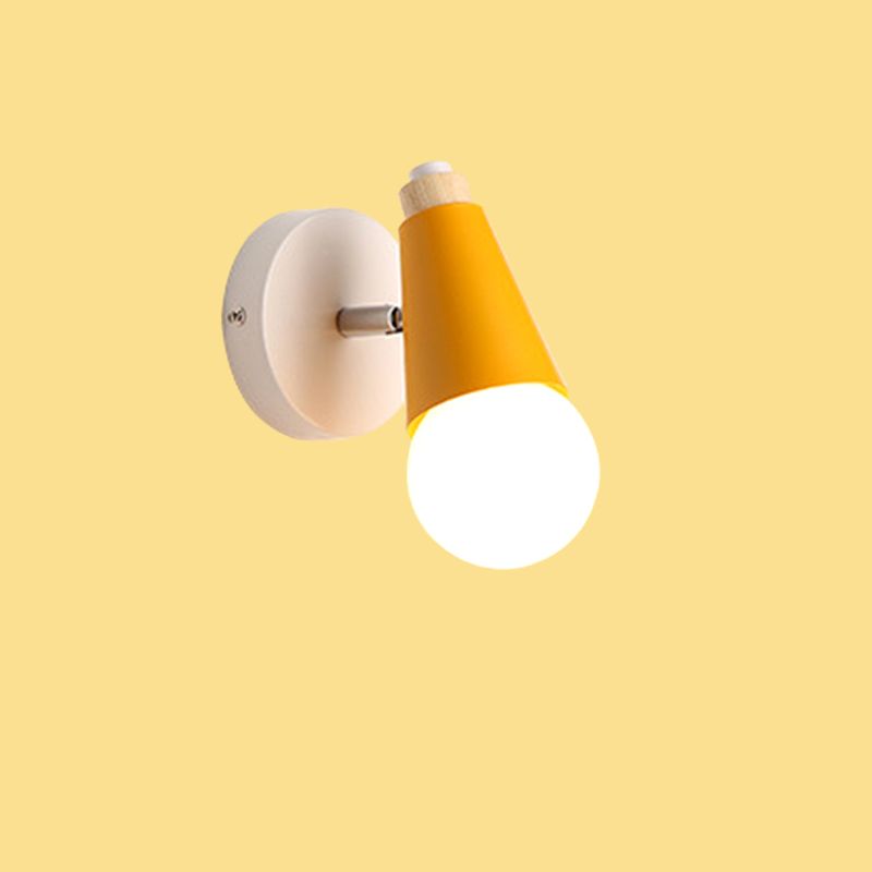 1-Light Geometric Shade Wall Sconce Modren Nordic Macarons Style Metal Wall Lighting