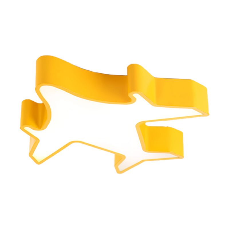 Airplane Bedroom Flush Lamp Fixture Acrylic LED Contemporary Ceiling Mounted Light in Red/Yellow/Blue