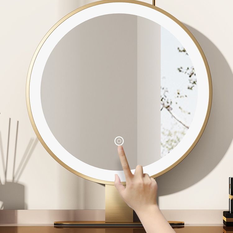 Glass Make-up 15.74" Wide White Vanity Makeup Vanity Desk Table with 3 Drawers