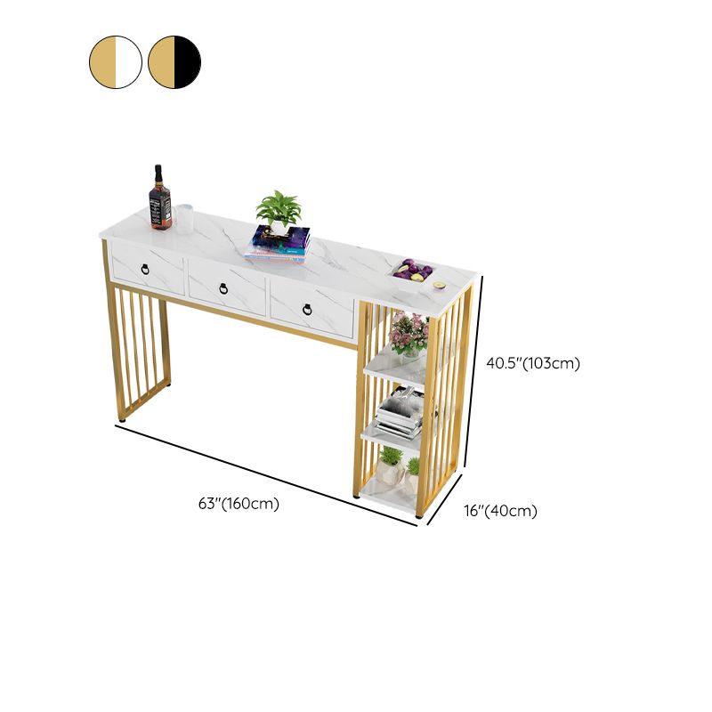 Glam Style Wood Rectangle Bar Height Pub Table for Living Room
