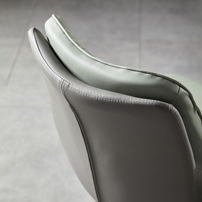 Contemporary Armless Dining Chairs Leather Curved Parsons Side Chair for Brasserie