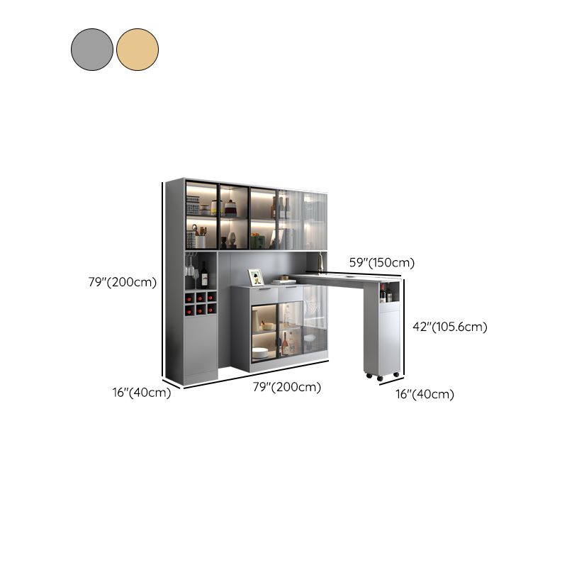 Contemporary Style Stone Rectangle Bar Height Table for Living Room