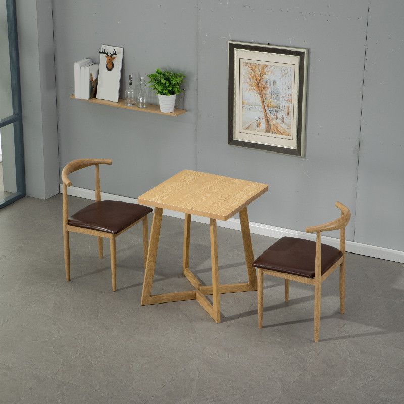 Industrial Dining Table Set 1/3/5 Pieces with Metal Base Kitchen Furniture Set