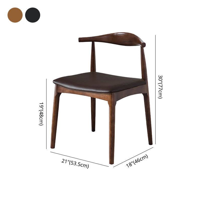 Modern Style Open Back Chair Dining Armless Side Chair with Wooden Legs