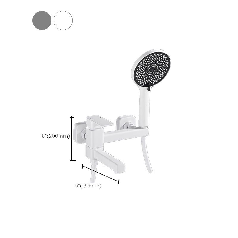 Wall Mounted Tub Filler Modern Single Lever Handle Swivel Tub Filler with Handshower