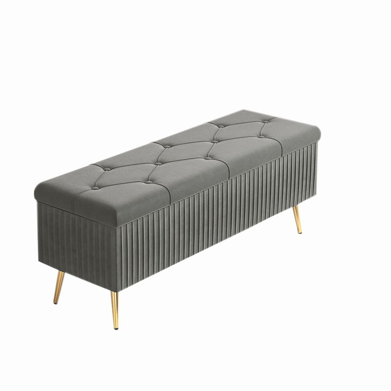 Glam Rectangle Seating Bench Cushioned Backless Entryway and Bedroom Bench