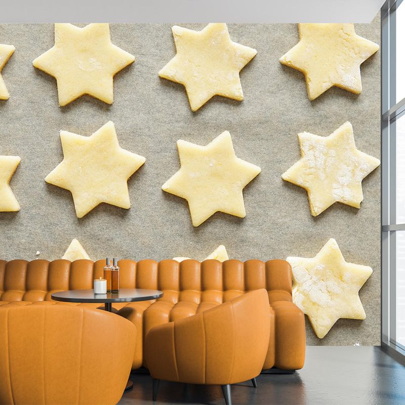 Contemporary Butter Biscuits Wall Mural Environment Friendly Wallpaper for Cake Shop