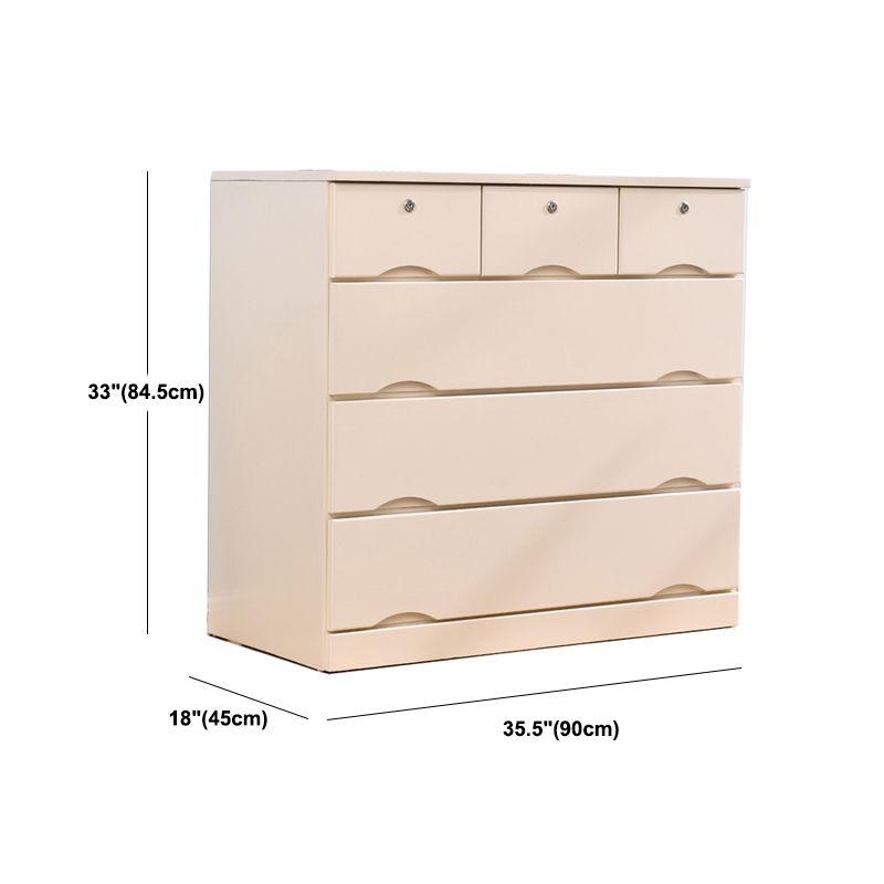 Contemporary Chest Wooden Horizontal Combo Dresser with Drawer