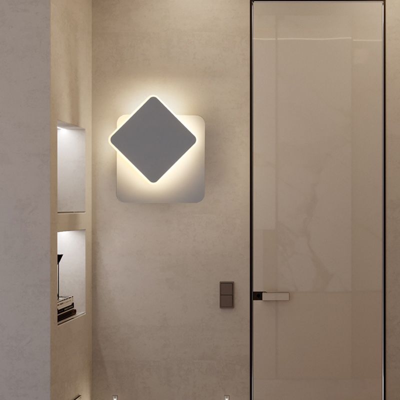 Modern Style Wall Sconce Metal 1 Light Sconces in Black / White