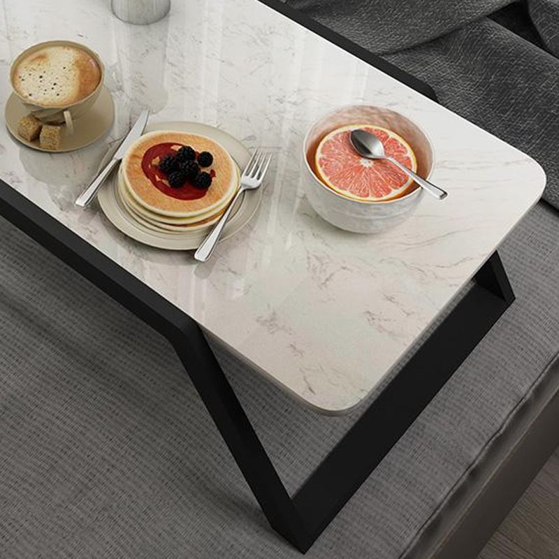 Sled Coffee Table Marble Top Coffee Cocktail Table for Living Room