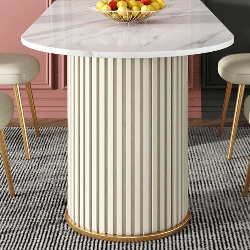 Nordic Glam Rectangle Sintered Stone Table Set 1/2/5/7 Pieces Dining Set