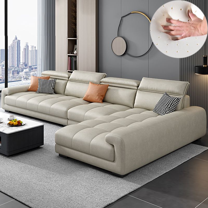 4-seater Sectional with Adjustable Head Pillow for Living Room
